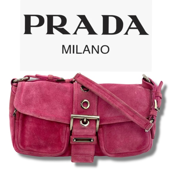 Prada Bags Prada Vintage Pink Suede Handbag Poshmark